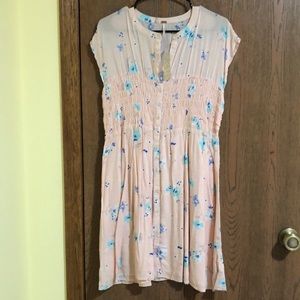 Free People Smocked Flower Mini Dress